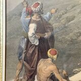 Old orientalist painting, Sebastia, after David Roberts 20th century