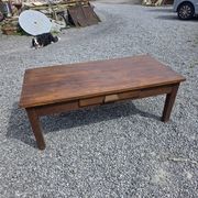 Antique solid oak coffee table, 130cm L