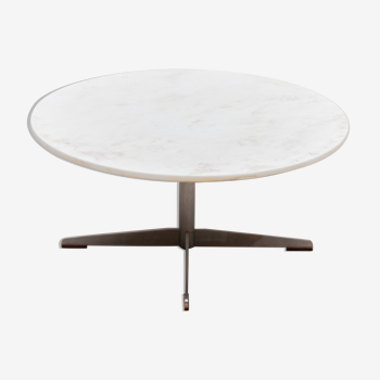 Table basse ronde en marbre du milieu du siècle, années 1960