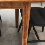 Old brasserie table with oak top