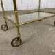 1960s serving table in glass and gilded brass