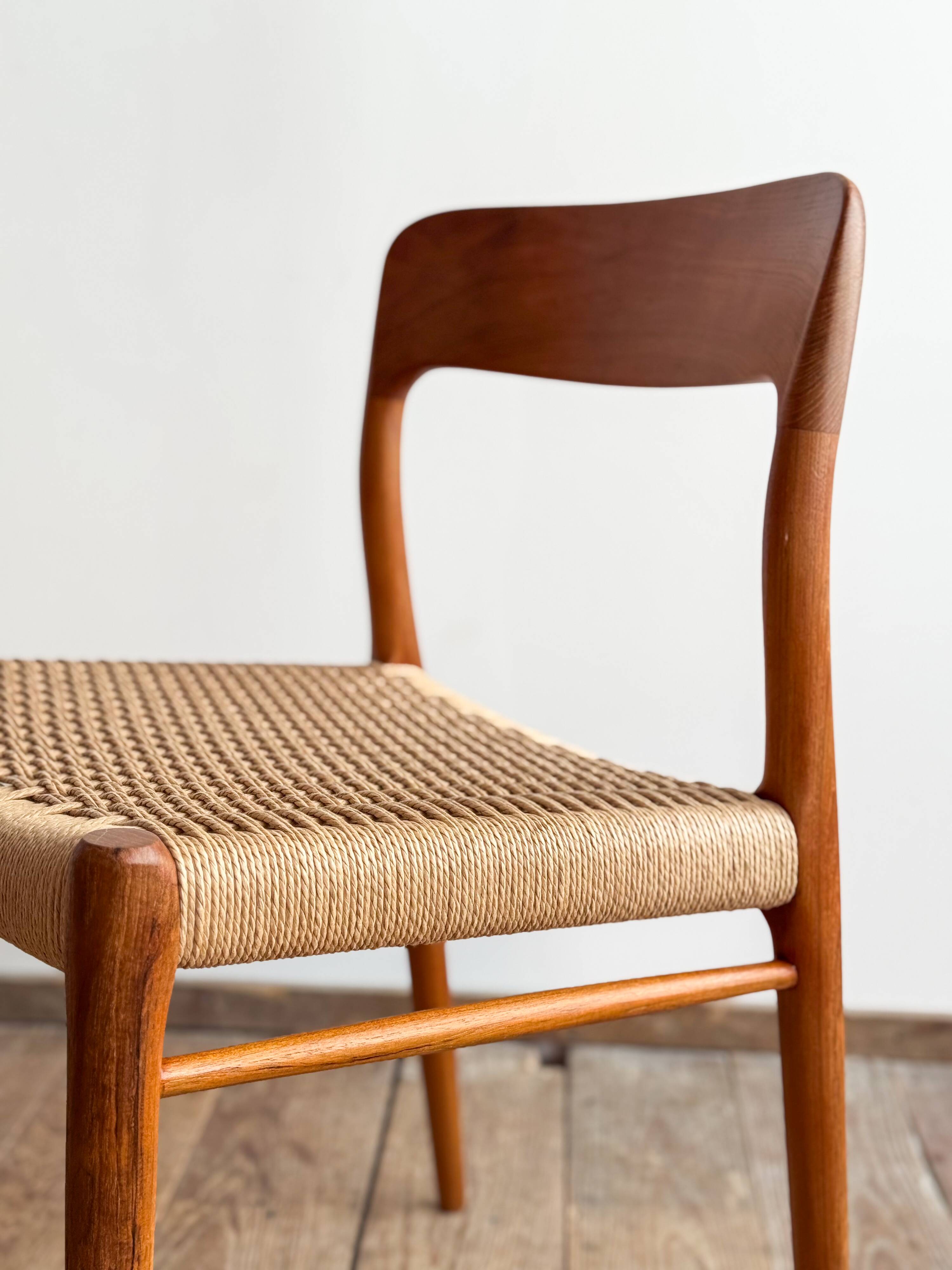 Set of 4 chairs #75 in teak by Niels O. Møller, JL Moller, Mid Century