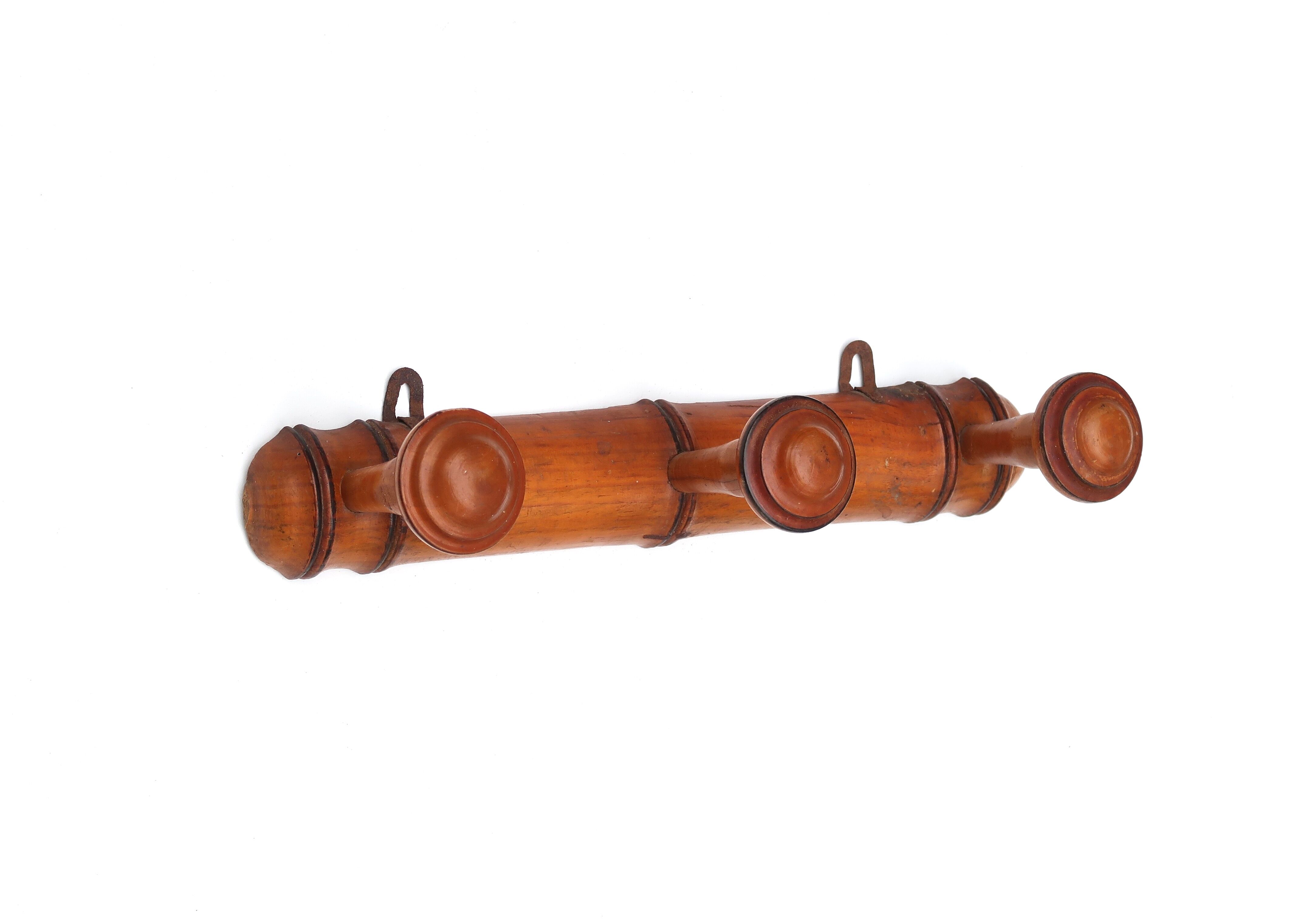 Turned wooden coat rack, 30s