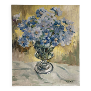 bouquet fleurs bleues,