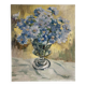 Bouquet of blue flowers, oil on canvas signed