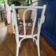 Chair / armchair cannage and wood painted shaby vintage