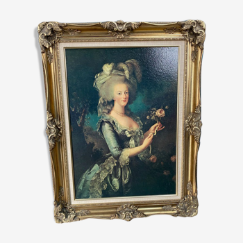 Tableau d'un procédé sur toile de Marie-Antoinette