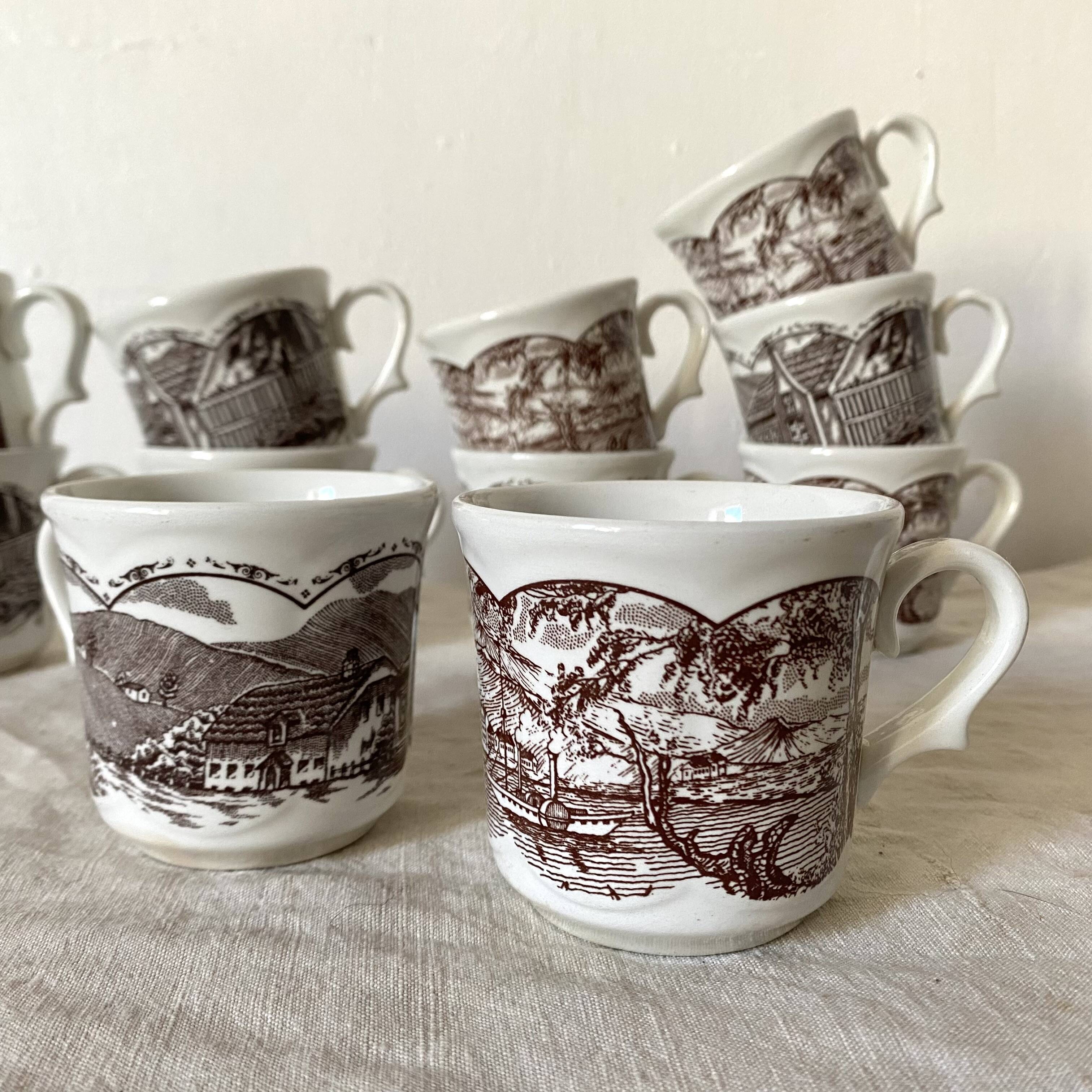 Swiss Landscape earthenware mugs - Italy