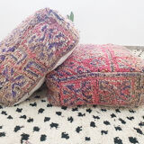 Set of 2 Moroccan poufs in carpets