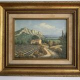 Tableau huile sur toile peinture provençale signée