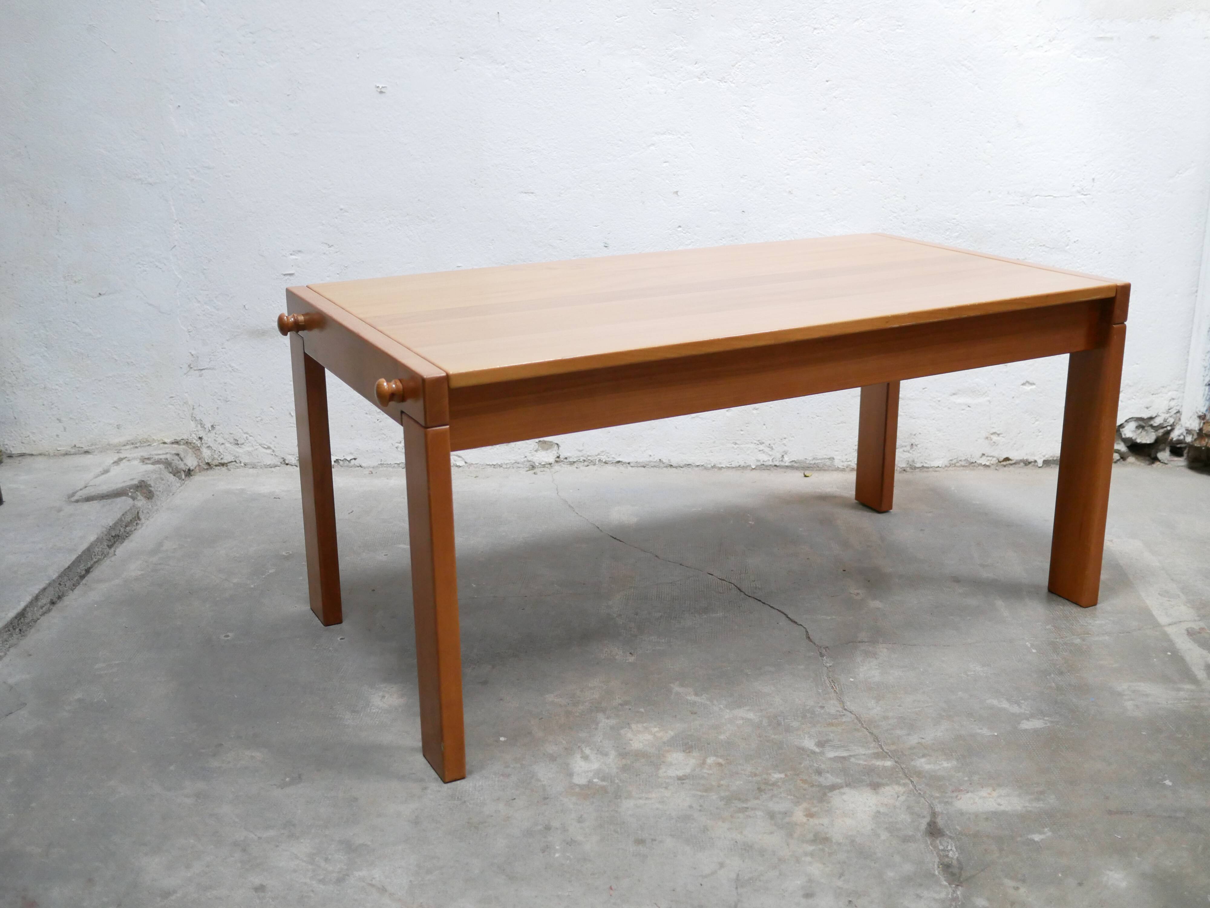 Vintage elm dining table by Maison Regain