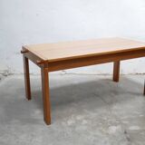 Vintage elm dining table by Maison Regain