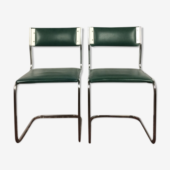 Pair of vintage "cantilever" chairs