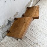 Pair of modernist constructivist wall-mounted bedside tables