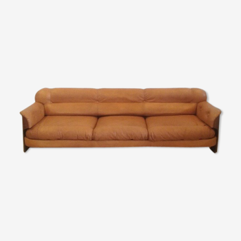 Scandinavian sofa in leather and rosewood
