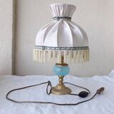 Opaline and bronze lamp