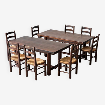 Set of 2 tables and 8 chairs Georges Robert 1960