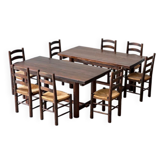 Set of 2 tables and 8 chairs Georges Robert 1960