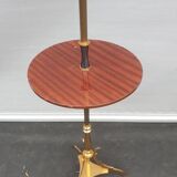 Brass floor lamp with neo-classical 3-light shelf