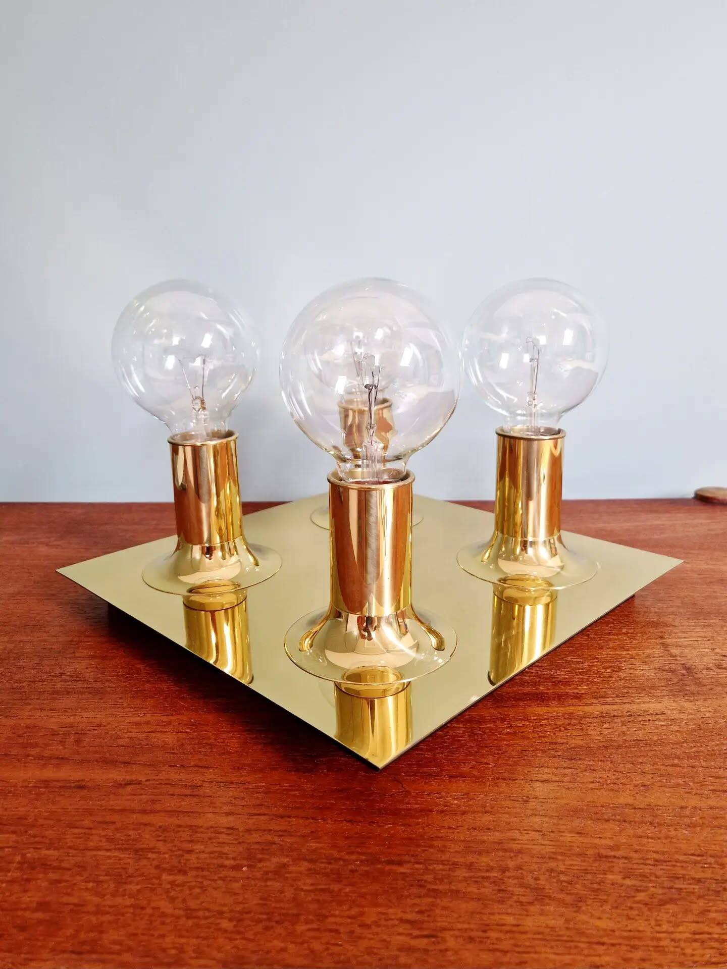 Tubular ceiling light in brass, Cosack Leuchten, 1970