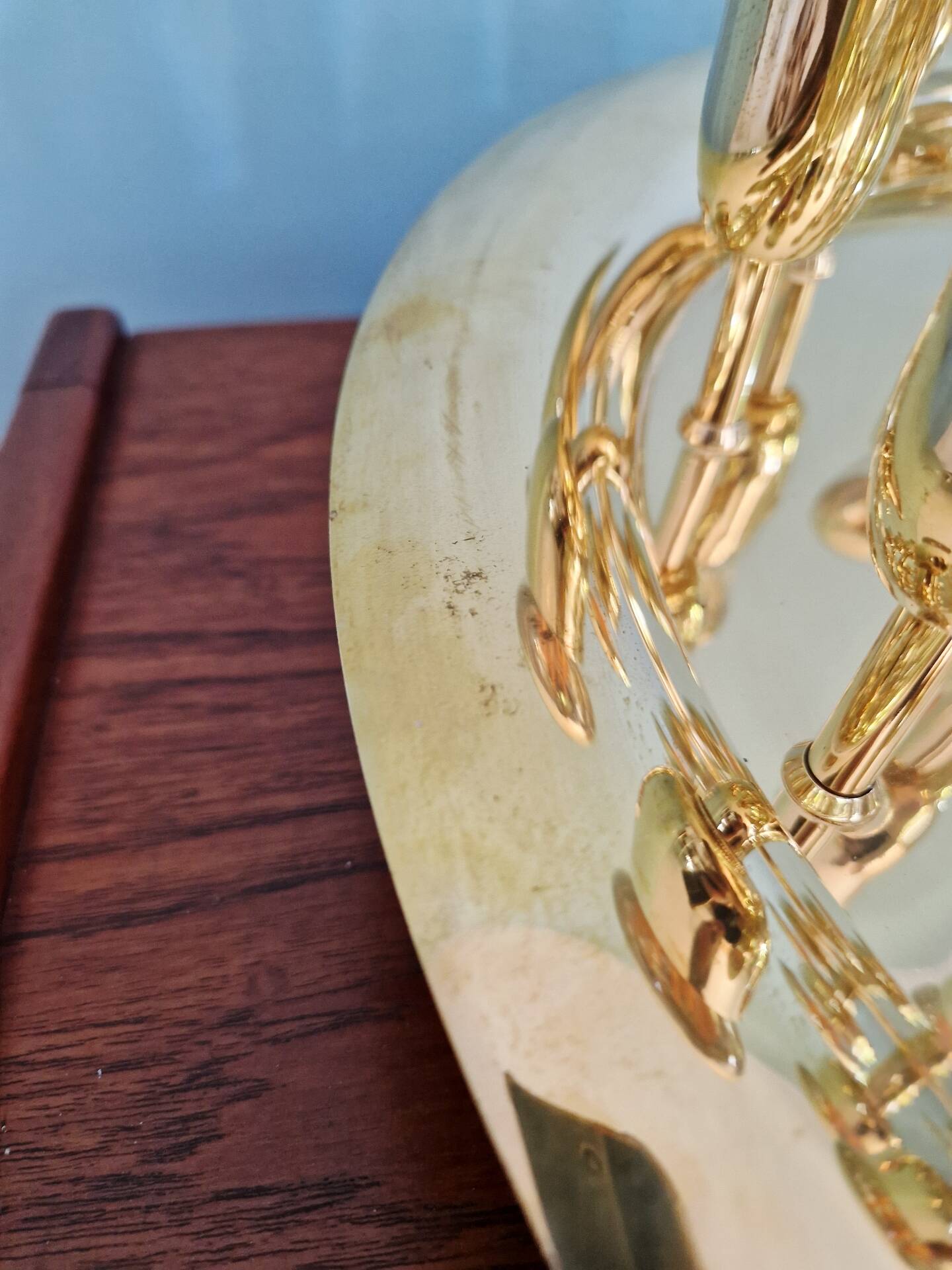 XXL Sputnik ceiling light in brass, Space Age design, 1970.