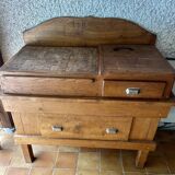 Solid oak butcher workbench