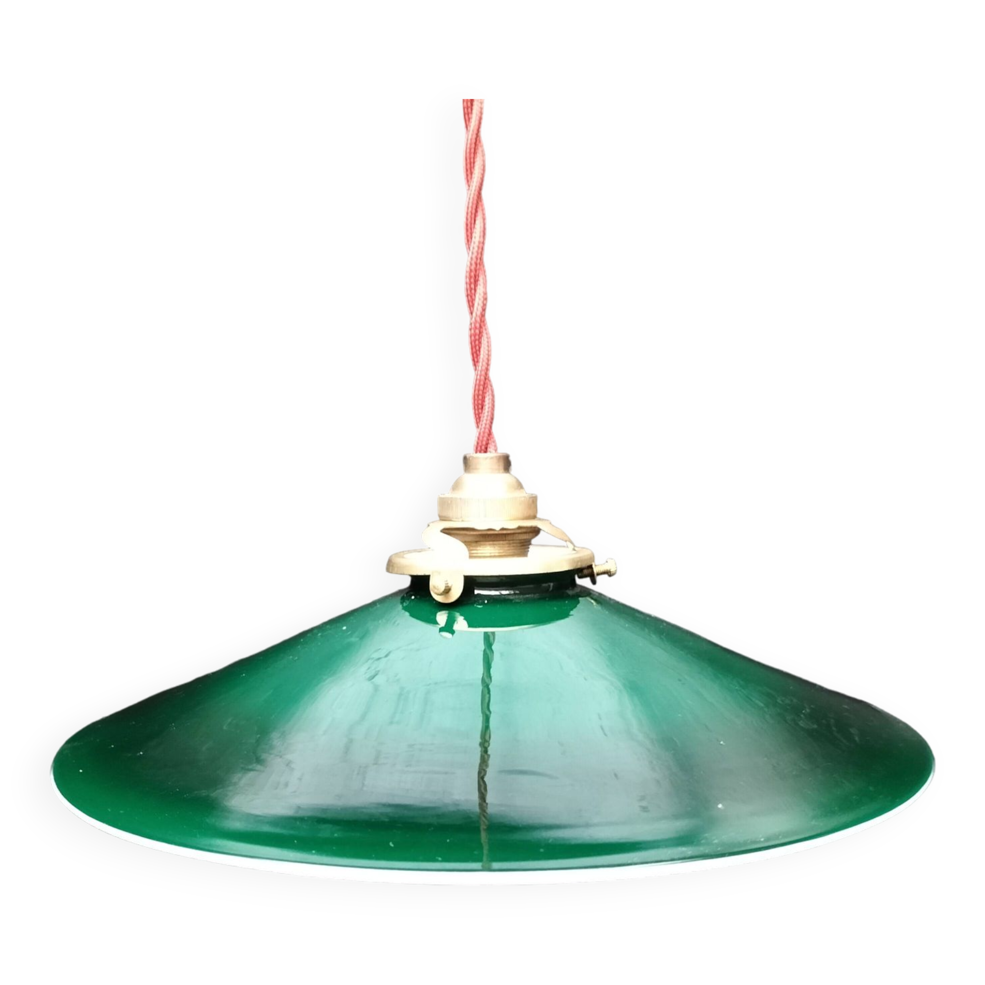 Green opaline pendant light