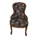 Fauteuil vintage brocante, fauteuil à tricot fleuri, classique des années 30-50