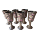 Set of 6 ceramic wine glasses Signed Vallauris Moby Jo's (By Marius Musarra