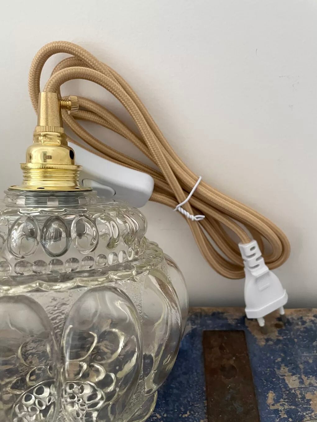 Set of two new electrified bubble globe lamps