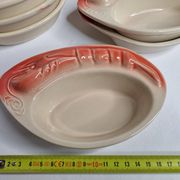 Set of 9 Vintage "Crayfish" Ceramic Bowls, "Charles Amand"