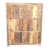 Nine-door wardrobe in old wood