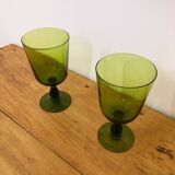 Duo de grands vases en forme de verre