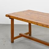 Solid pine table by Christian Durupt, 1970s
