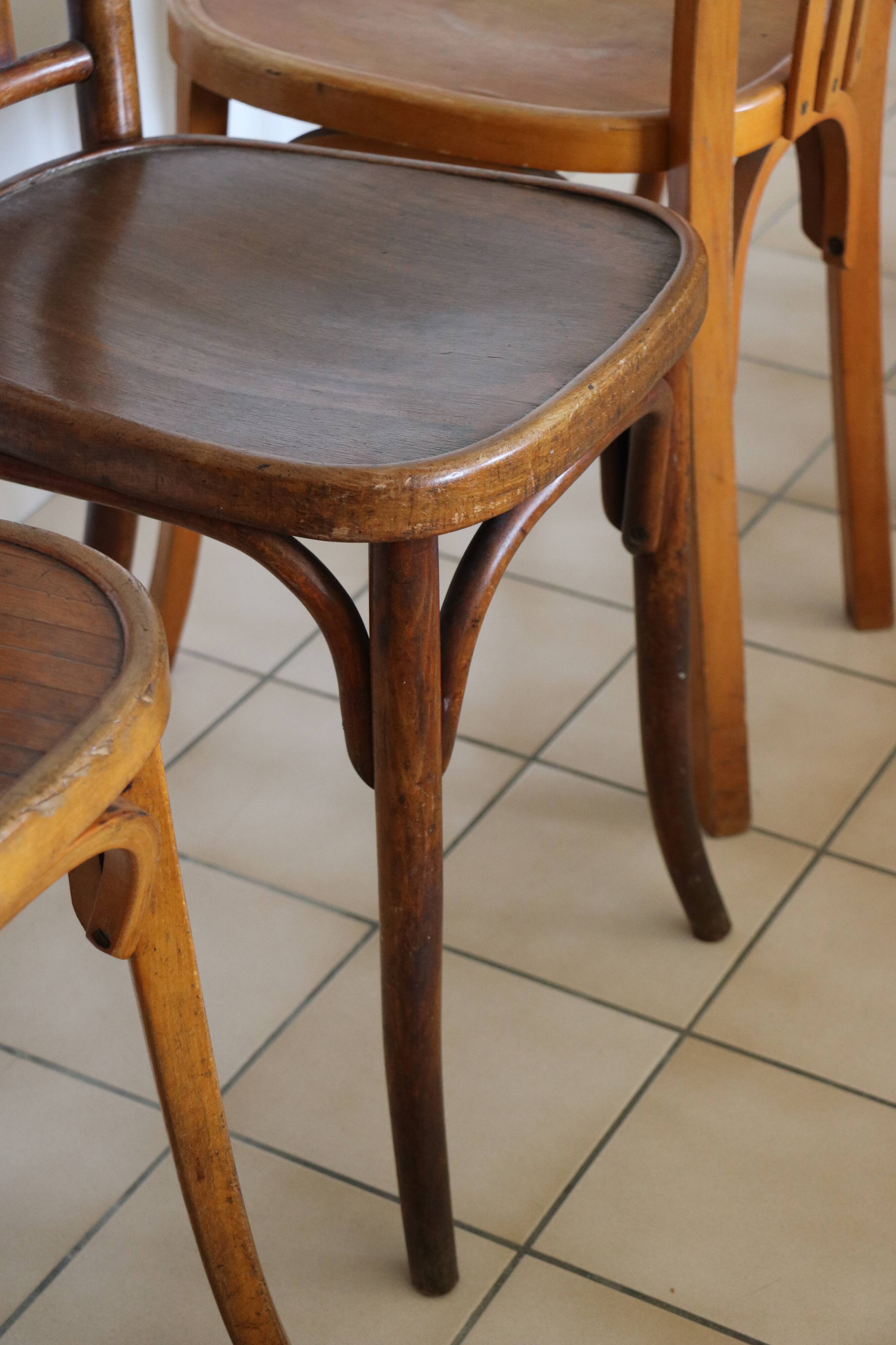 5 vintage bistro chairs