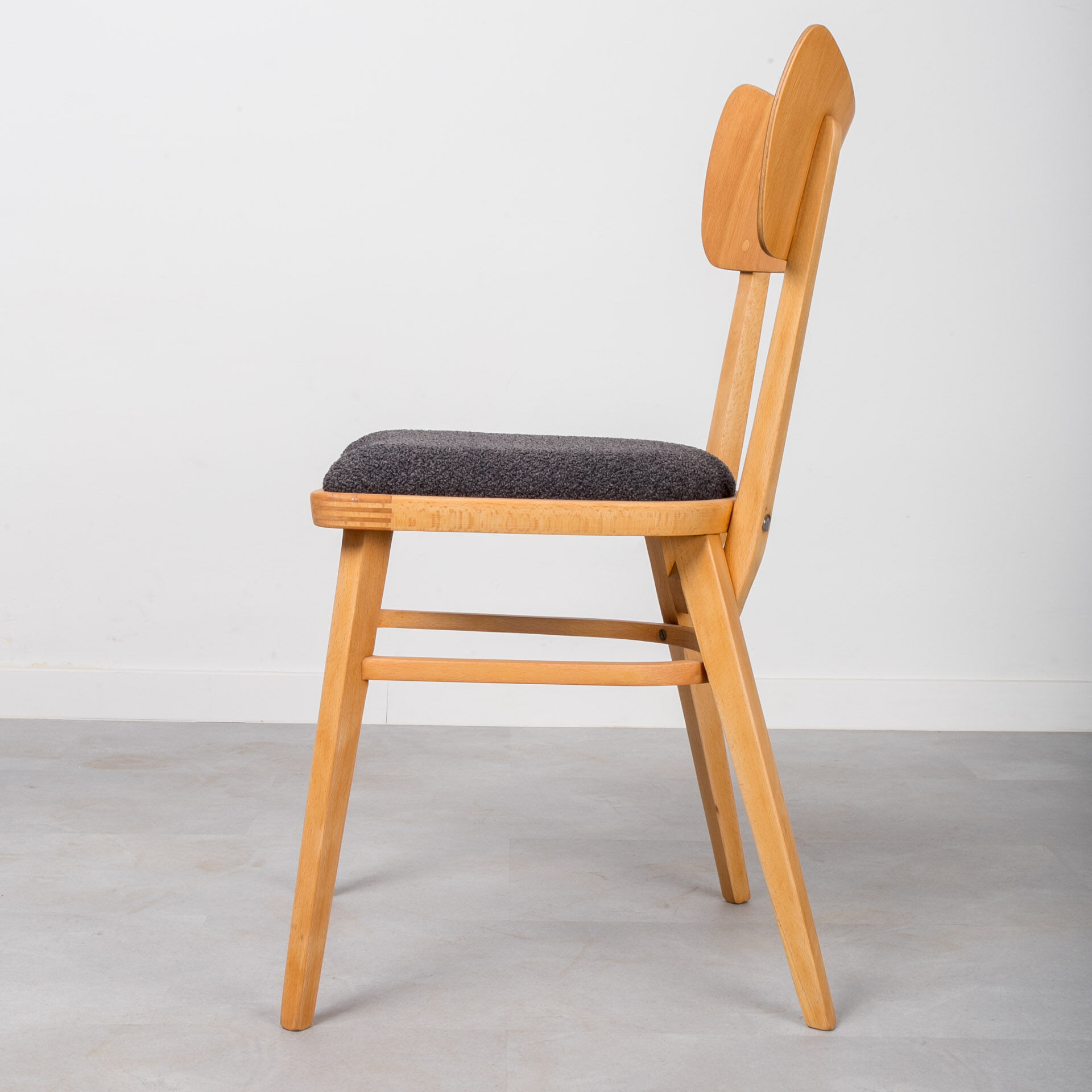 Set of 4 Dining Chairs, 1960s, Czechoslovakia, Midcentury, Reupholstered