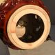 Ceramic brown beige germany + lampshade 70s vintage #3 floor lamp