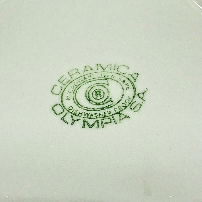 Set of six octagonal plates Ceramica Olympia