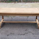 Renovated extendable farmhouse dining table in solid oak, 19th century, 200-300cm.