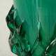 Vase en verre soufflé vert vintage, Pologne