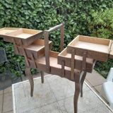 Old sewing box worker knitting work