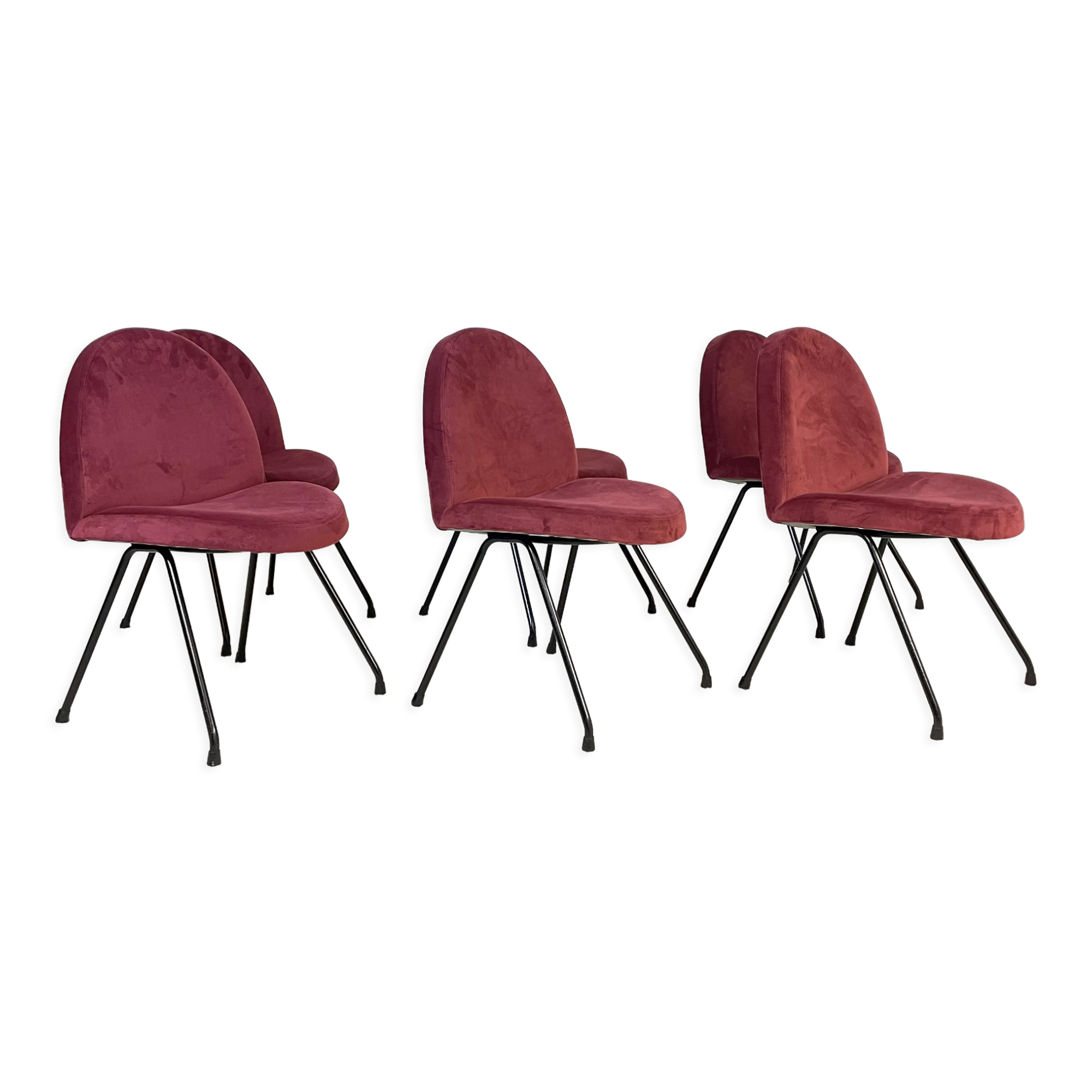 Serie de 6 chaises modèle 771 de Joseph-Andrè Motte édition Steiner
