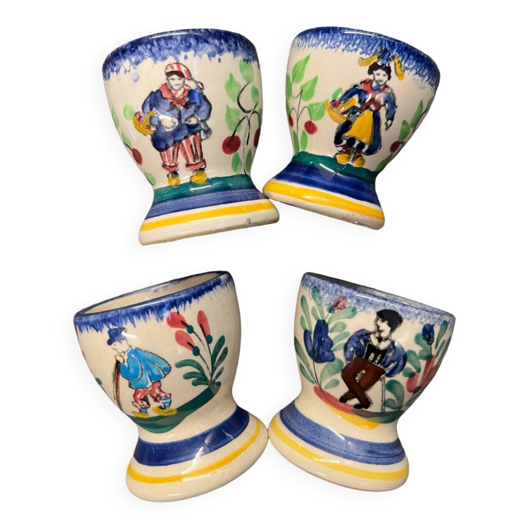 Set of 4 Henriot egg cups