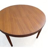 Table danoise ronde Harry Ostergaard pour Randers Mobelfabrik extensible teck 1960