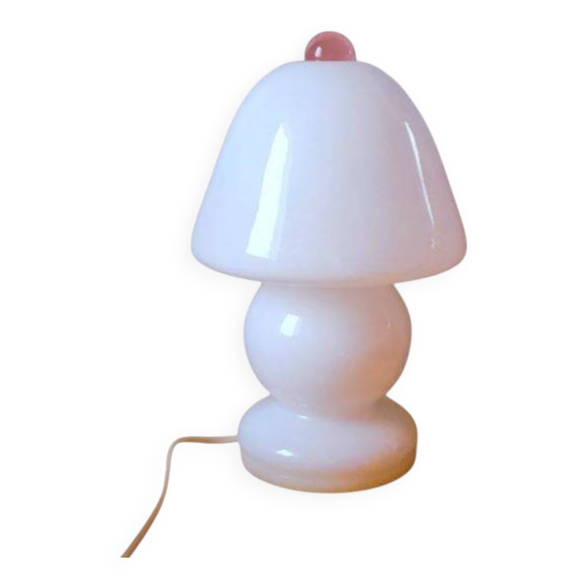 Murano opaline mushroom lamp, 1970