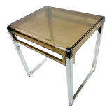 Vintage plexiglass and chrome side table, France, circa 1970