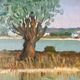 HST painting "Boats in lagoon" Marine Normandy Brittany by Robert Leboucher