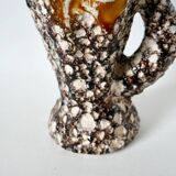 Fat Lava brown ceramic pitcher from the 70s