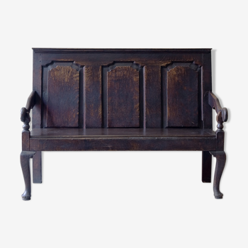 19th century oak settle bench