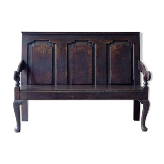 19th century oak settle bench